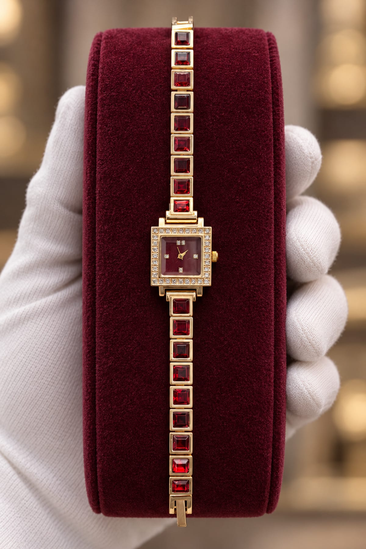Bordo Kare Kristal görsel 2