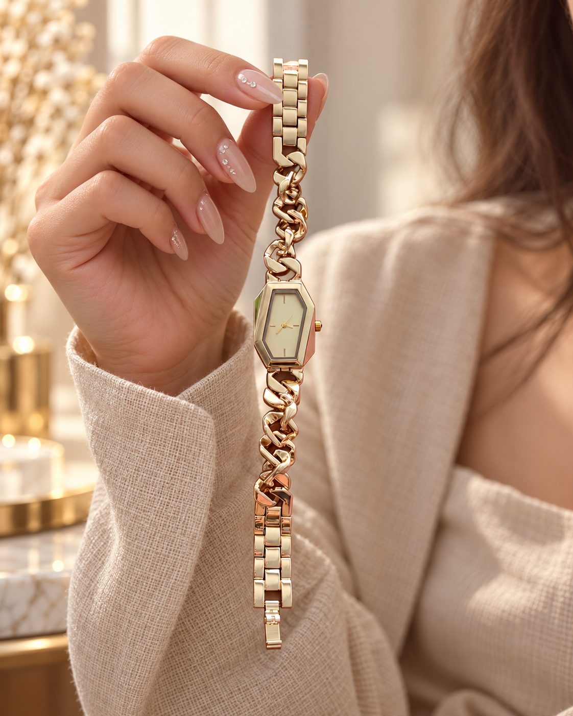 Geometrik Vintage Kasa Gold Kadran görsel 3